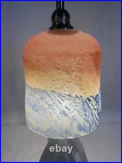 Vtg Murano Blown Art Glass Lamp Shade Pendant Light Orange Yellow Blue 8.5x7
