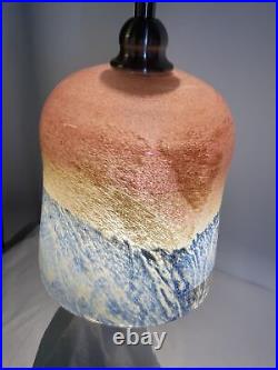 Vtg Murano Blown Art Glass Lamp Shade Pendant Light Orange Yellow Blue 8.5x7