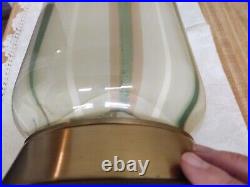 Vtg. Murano art glass large lamp multi colored stripe