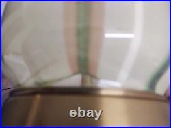 Vtg. Murano art glass large lamp multi colored stripe