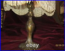 Vtg Ornate Bronze Art Nouveau Boudoir Lamp Vanity Dresser