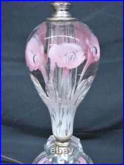 Vtg. St. Claire Art Glass Paperweight Pink Trumpet Lamp in 4 Sections 17