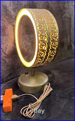Vtg Underwriters Laboratories 2 Sided Vanity Mirror With Light Art Deco Desk Lamp