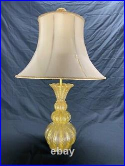 Vtg Venetian Murano Barovier & Toso lamp Cordonato D' Oro Art Glass Italian