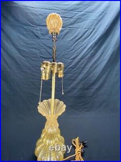 Vtg Venetian Murano Barovier & Toso lamp Cordonato D' Oro Art Glass Italian