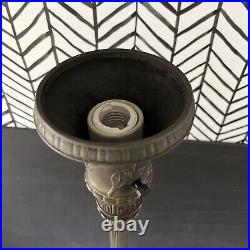 Vtg Victorian Art Nouveau Floor Lamp w Imported Onyx Base Globe Shade Works 66