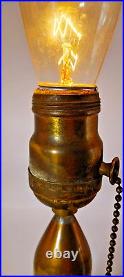 Vtg WW2 Trench Art Nautical Engraved Brass Lamp Various Bullets Man Cave