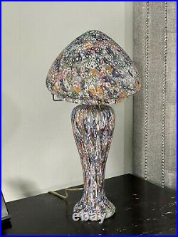WOW! Murano Italian Millefiori Art Glass Table Lamp, Mid Century- Tall- Vintage
